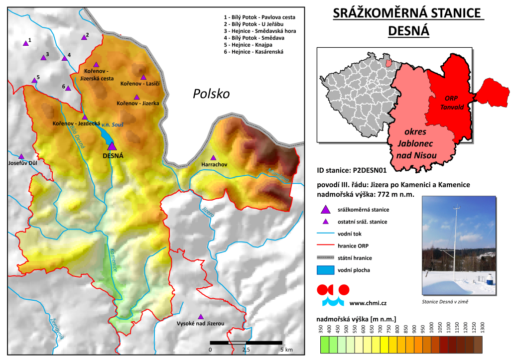 Průběh srážek ve stanici Desná, Souš