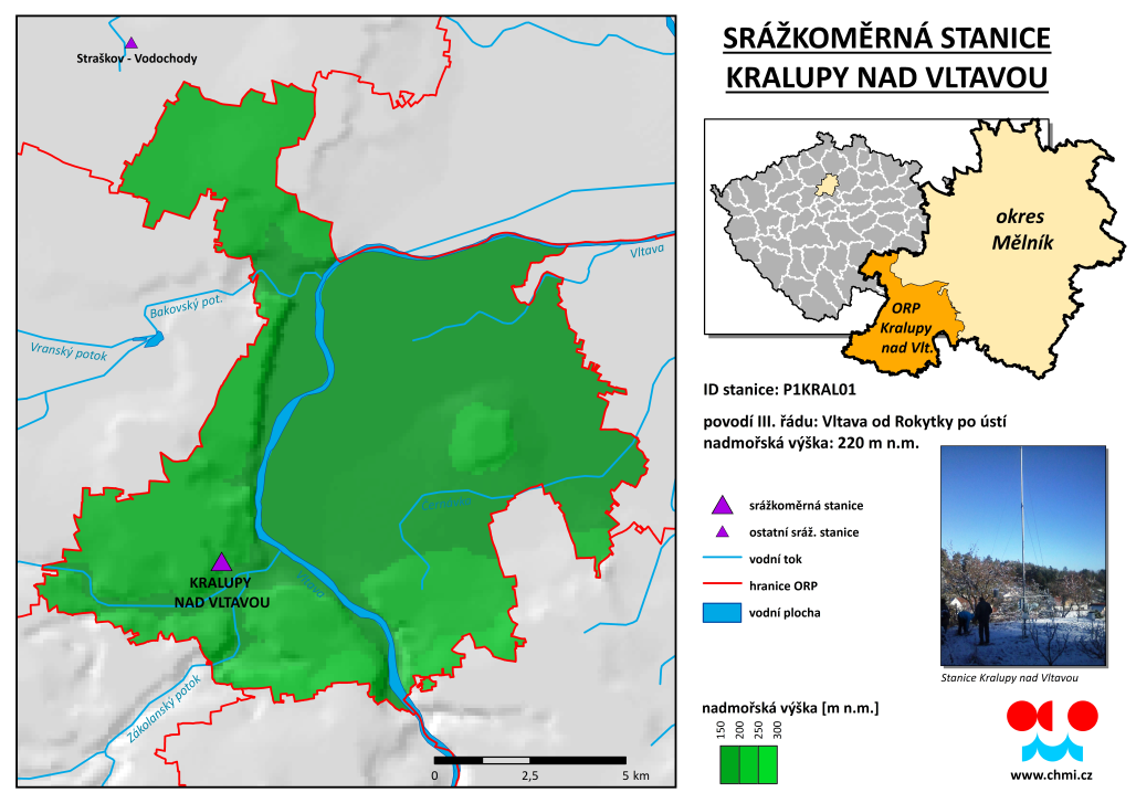 Průběh srážek ve stanici Kralupy nad Vltavou