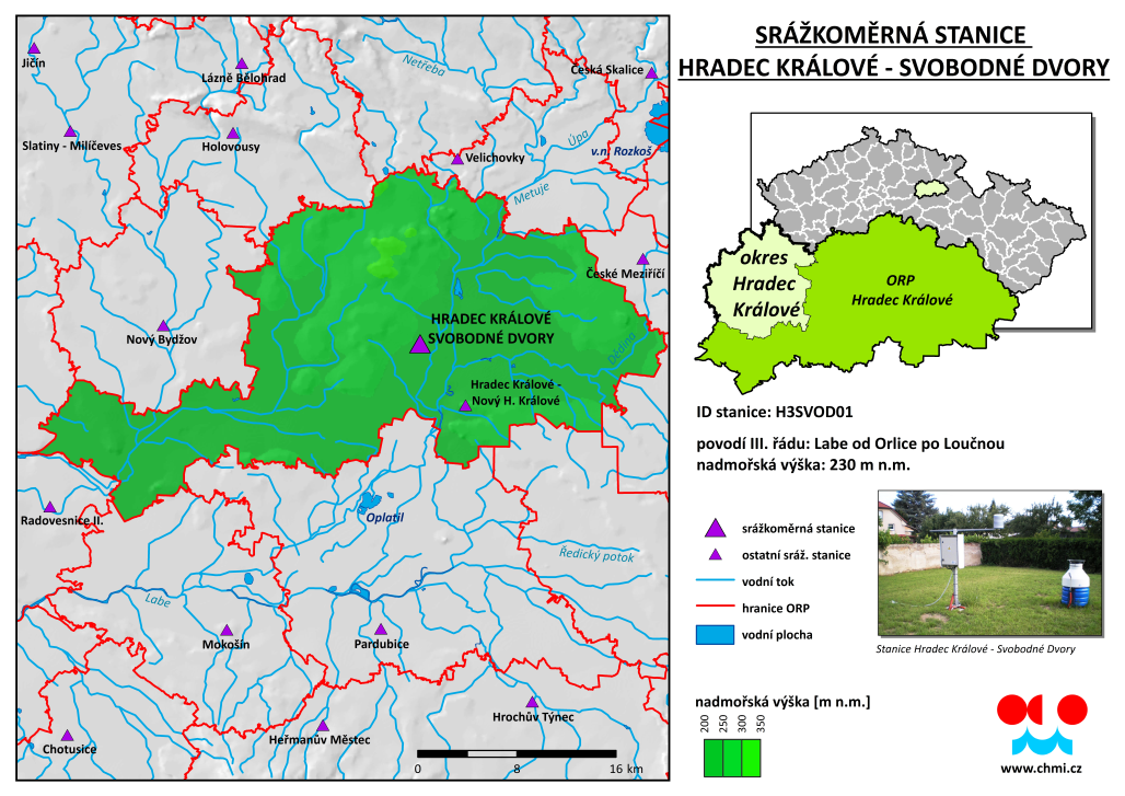 Průběh srážek ve stanici Hradec Králové, Svobodné Dvory