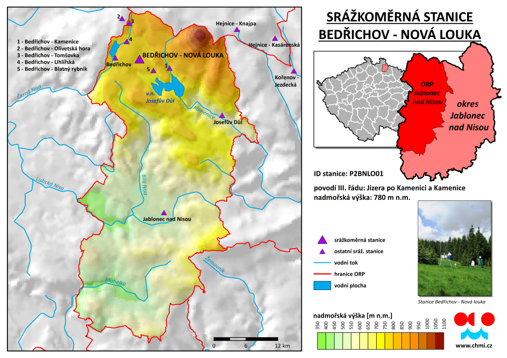 Průběh srážek ve stanici Bedřichov, Nová louka