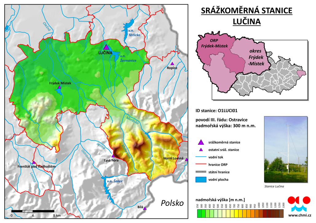 Průběh srážek ve stanici Lučina