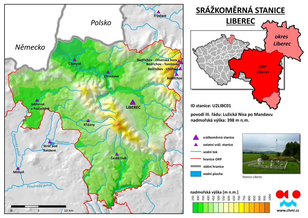 Průběh srážek ve stanici Liberec