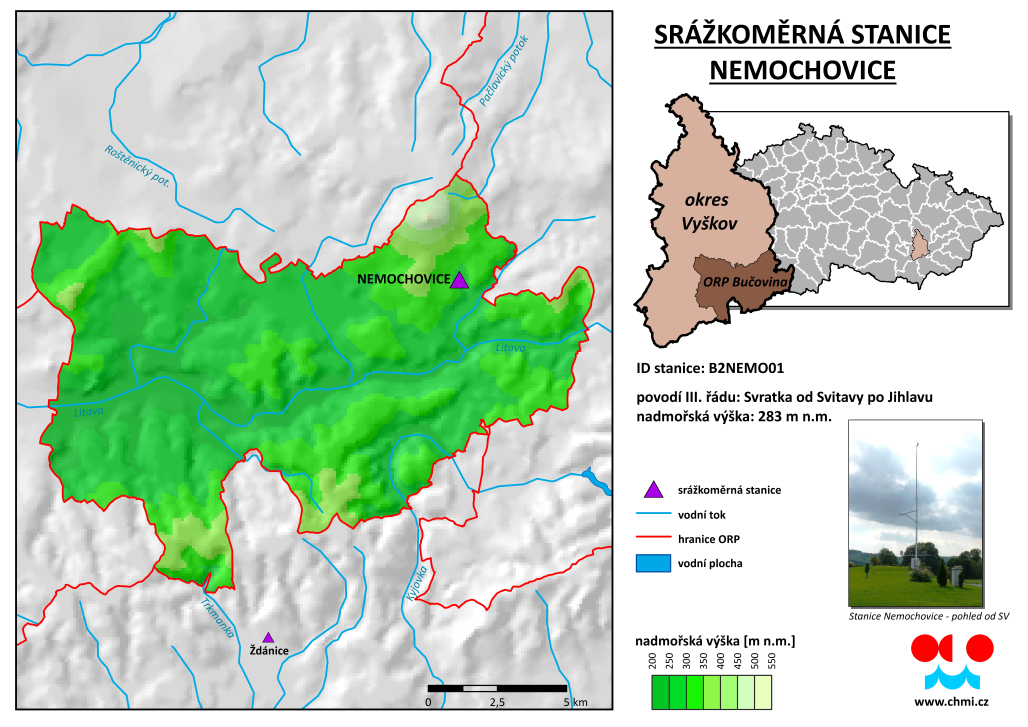 Průběh srážek ve stanici Nemochovice