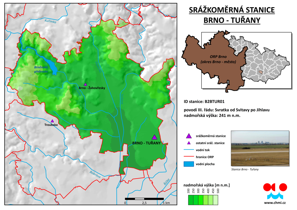 Průběh srážek ve stanici Brno, Tuřany