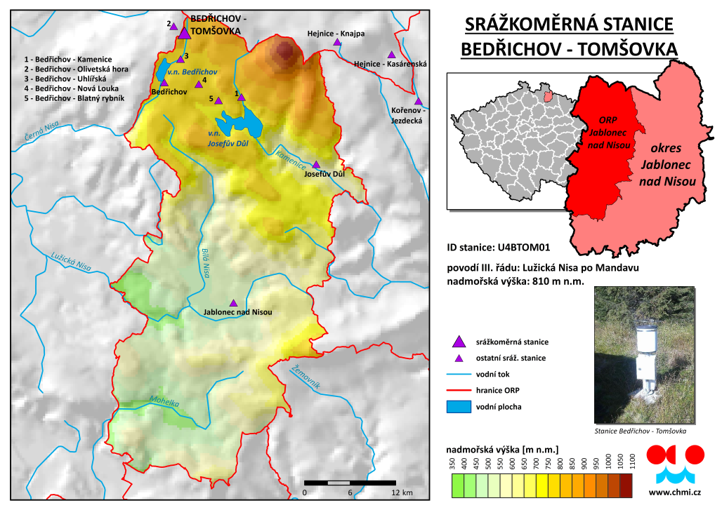 Průběh srážek ve stanici Bedřichov, Tomšovka
