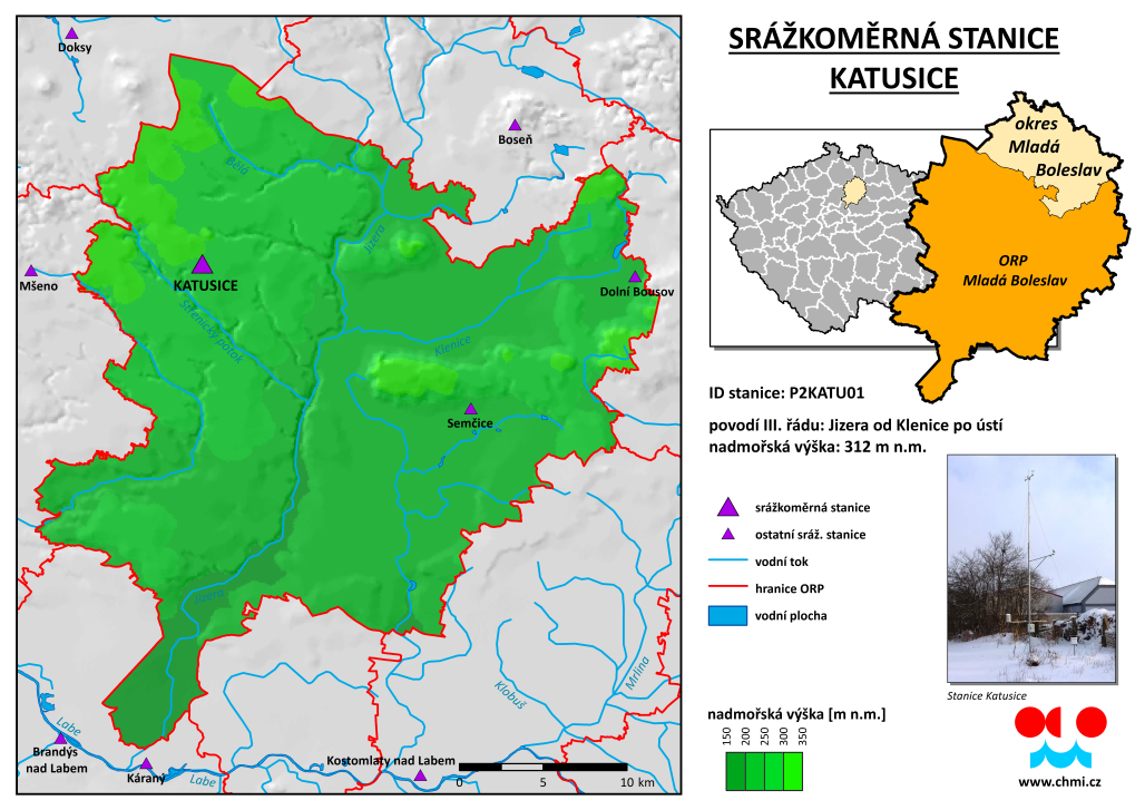 Průběh srážek ve stanici Katusice