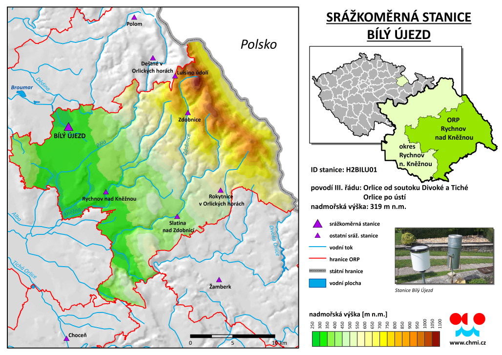 Průběh srážek ve stanici Bílý Újezd, Hroška