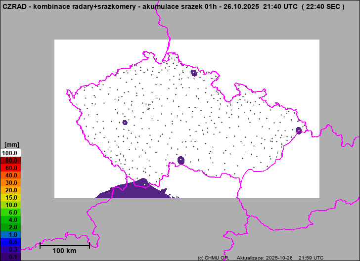 Srážky na území ČR - Kombinace radarového odhadu a pozemních srážkoměrů Srážky na území ČR - Kombinace radarového odhadu a pozemních srážkoměrů
