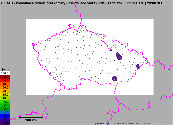 Srážky na území ČR - Kombinace radarového odhadu a pozemních srážkoměrů