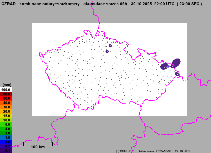 Srážky na území ČR - Kombinace radarového odhadu a pozemních srážkoměrů Srážky na území ČR - Kombinace radarového odhadu a pozemních srážkoměrů