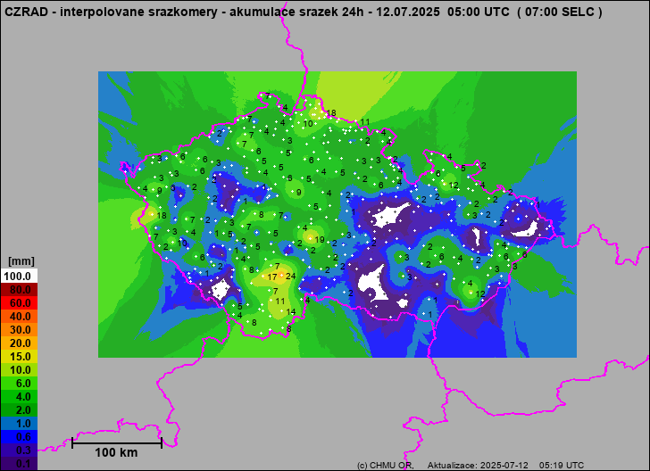 Precipitation estimates - Map from terrestrial rain gauges