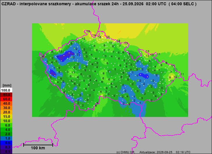 Precipitation estimates - Map from terrestrial rain gauges