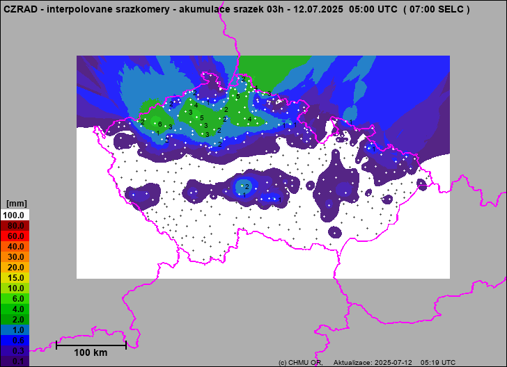 Precipitation estimates - Map from terrestrial rain gauges